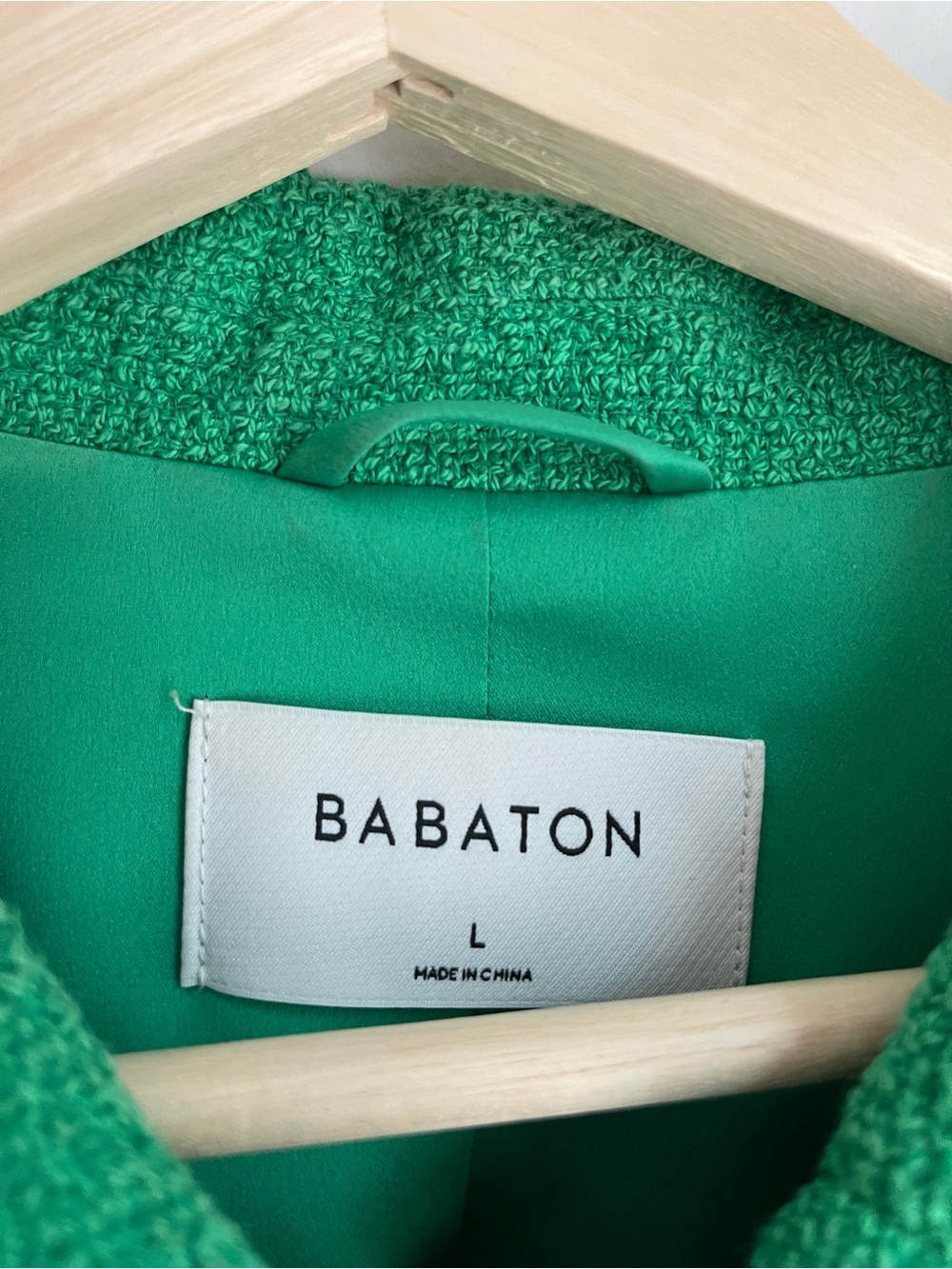Aritzia Babaton Bright Green Tweed Cropped Blazer Jacket - Picture 5 of 13